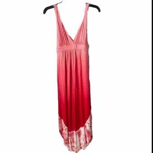 Gypsy 05 Coral Tie Dye Sleeveless Maxi Dress